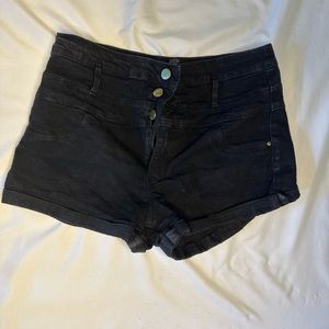 Refuge High Rise Black Jean Shorts